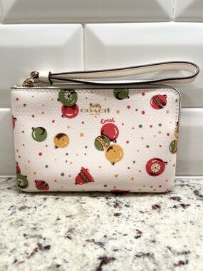 Coach Holiday Ornaments Wristlet GUC
